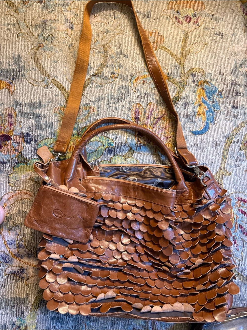 American Leather Women's Layered Petal-Detail Shoulder Bag